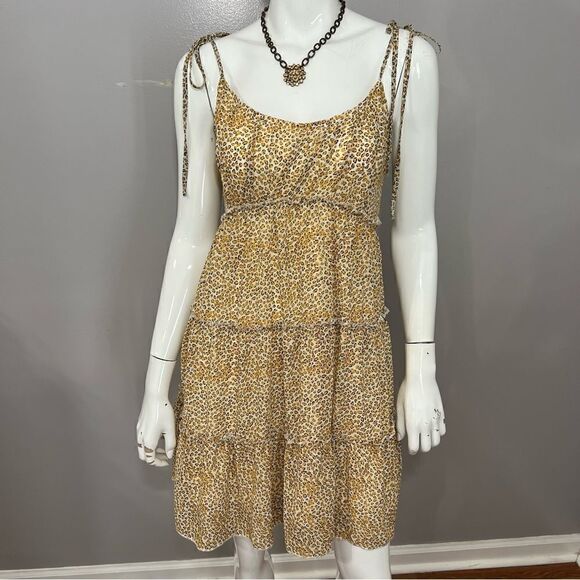 NWT Simplee Cottagecore Tiered Ruffle Cheetah Print Sundress -Juniors Large - Picture 3 of 12